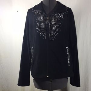 Women Mirror Image Embellished Jacket Size L